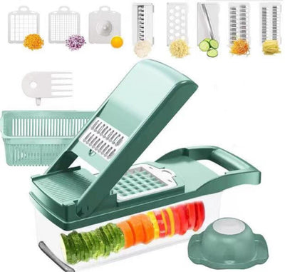 12 In 1 Manual Vegetable Chopper Kitchen Gadgets Food Chopper Onion Cutter Vegetable Slicer - Antique Decore