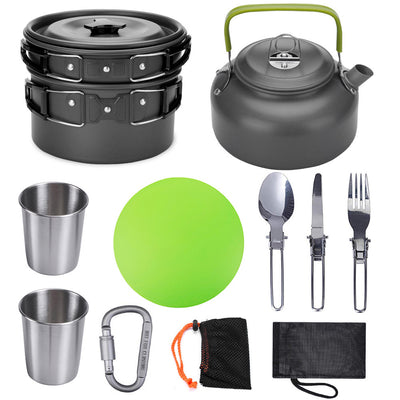 Outdoor Camping Cookware Travel Tableware Cutlery Utensils Hiking Picnic Camping Cookware Set - Antique Decore