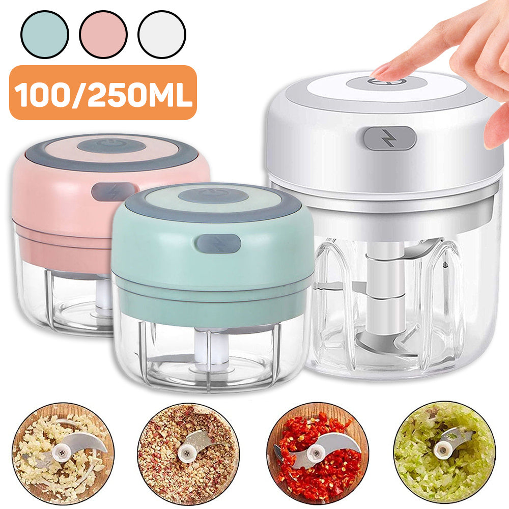 Mini Electric Garlic Chopper USB Charging Ginger Masher Machine Sturdy Durable Chili Vegetable Crusher Kitchen Tool - Antique Decore