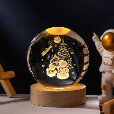 Luminous Starry Sky And Planets Moon Moon Crystal Ball Small Night Lamp Projection Ambience Light Creative Gift New Strange Gift - Antique Decore