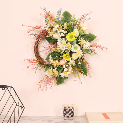 Home Decoration Easter Wreath Wild Chrysanthemum Half Edge Wreath Eggs - Antique Decore