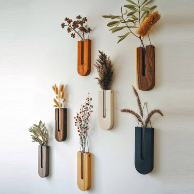 Indoor Wall Hanging Planter Wooden Vase - Antique Decore