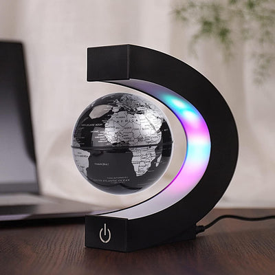 Magnetic Levitating Globe With LED Light - For Kids Adults Learning - 3.5 Inch - Antique Decore