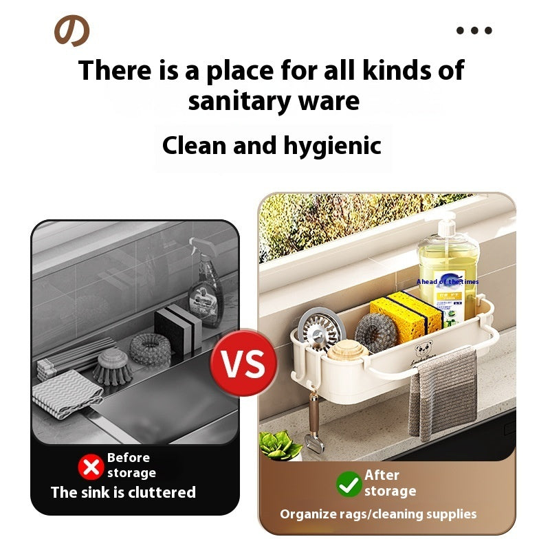 Kitchen Sink Storage Shelf Wall Hanging Multifunctional