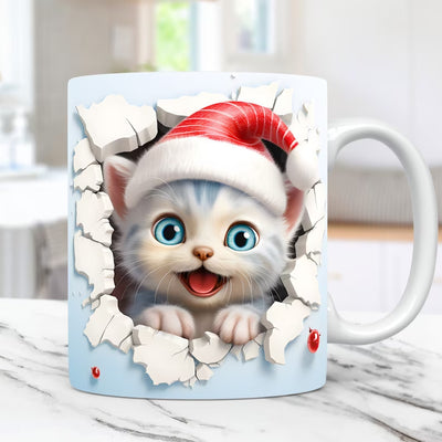 Cat Hollow Wall Ceramic Coffee Mug - Antique Decore