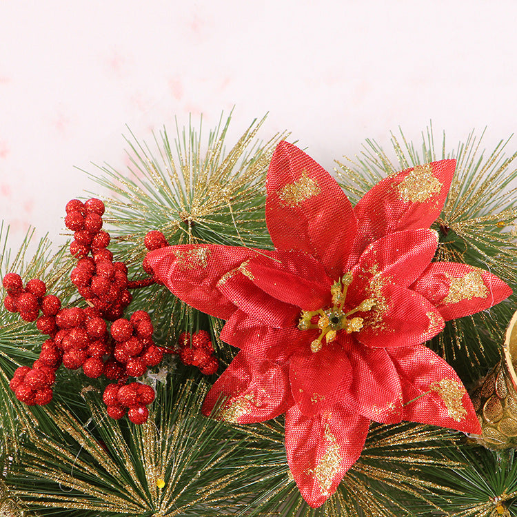 Christmas Wreath Clover Wreath Natural Pine Decorative Christmas Garland with Frost - Antique Decore
