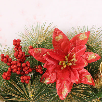 Christmas Wreath Clover Wreath Natural Pine Decorative Christmas Garland with Frost - Antique Decore