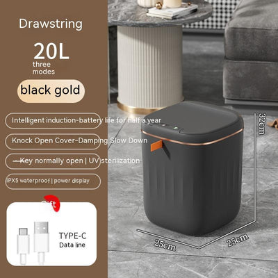 Smart Trash Can With Lid For Bedroom And Living Room Kitchen Storage Box Trash Can Induction Small Car Box Automatic Smart Dustbin Smart Trash Bin - Antique Decore