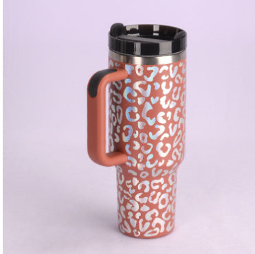 40 Oz Tumbler With Handle Straw Insulated, Stainless Steel Spill Proof Vacuum Coffee Cup Gifts For Valentine Lover