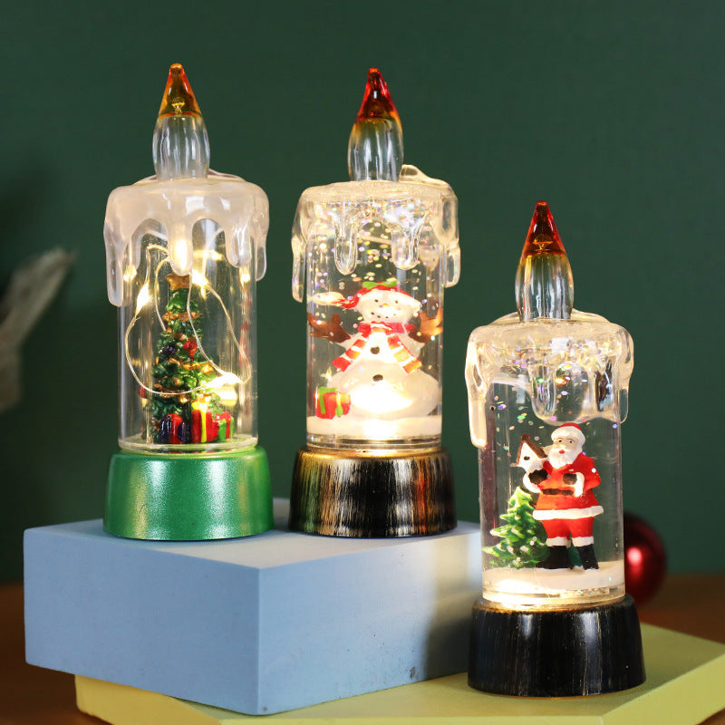 Christmas Decorations Candle Light Crystal Desktop Ornaments - Antique Decore
