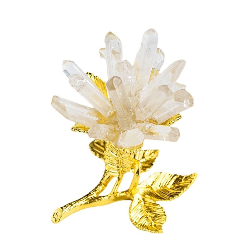 Natural White Crystal Cluster Flower Ornaments White Crystal Single Crystal Diy Flower Tree