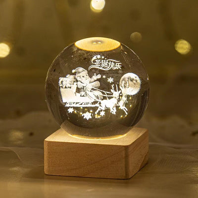 Luminous Starry Sky And Planets Moon Moon Crystal Ball Small Night Lamp Projection Ambience Light Creative Gift New Strange Gift - Antique Decore