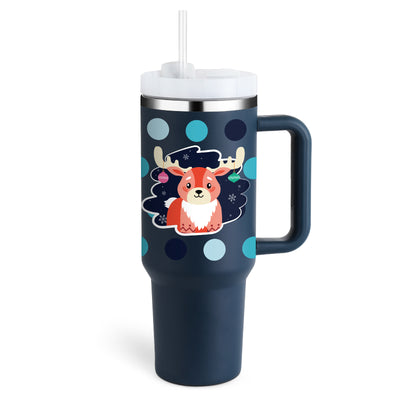 40 Oz Tumbler With Handle Straw Insulated, Stainless Steel Spill Proof Vacuum Coffee Cup Gifts For Valentine Lover