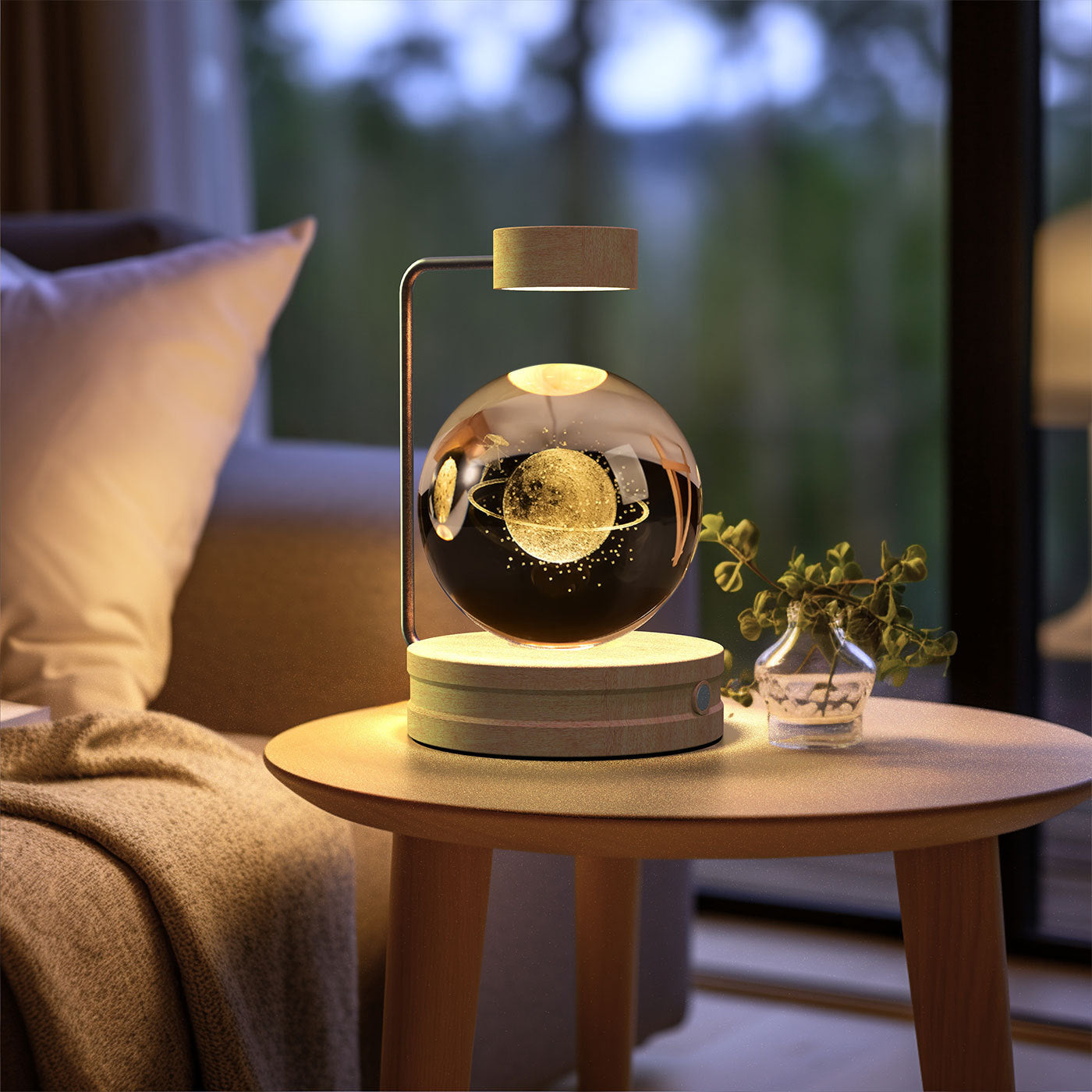 Crystal Ball Cosmic Dinosaur Indoor Night Light USB Power Warm Bedside Light Birthday Gift Night Lamp - Antique Decore