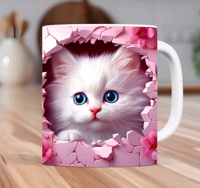 Cat Hollow Wall Ceramic Coffee Mug - Antique Decore