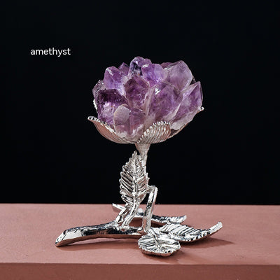 Natural White Crystal Cluster Flower Ornaments White Crystal Single Crystal Diy Flower Tree