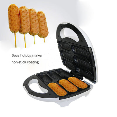 6 Holes Electric Hot Dog Maker Multifunction Bread Sausage Breakfast Machine - Antique Decore