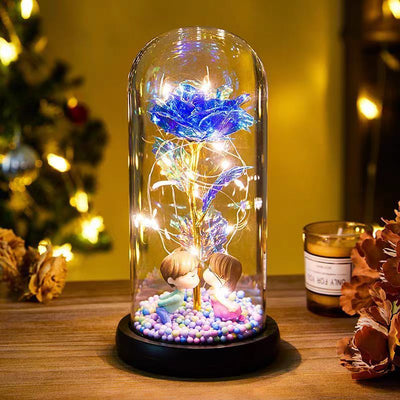 Eternal Rose LED Light Foil Flower In Glass Cover Night Lights Valentines Day Gifts Lamp Decor For For Home Bedroom Wedding Gift Valentine's Day Gifts - Antique Decore