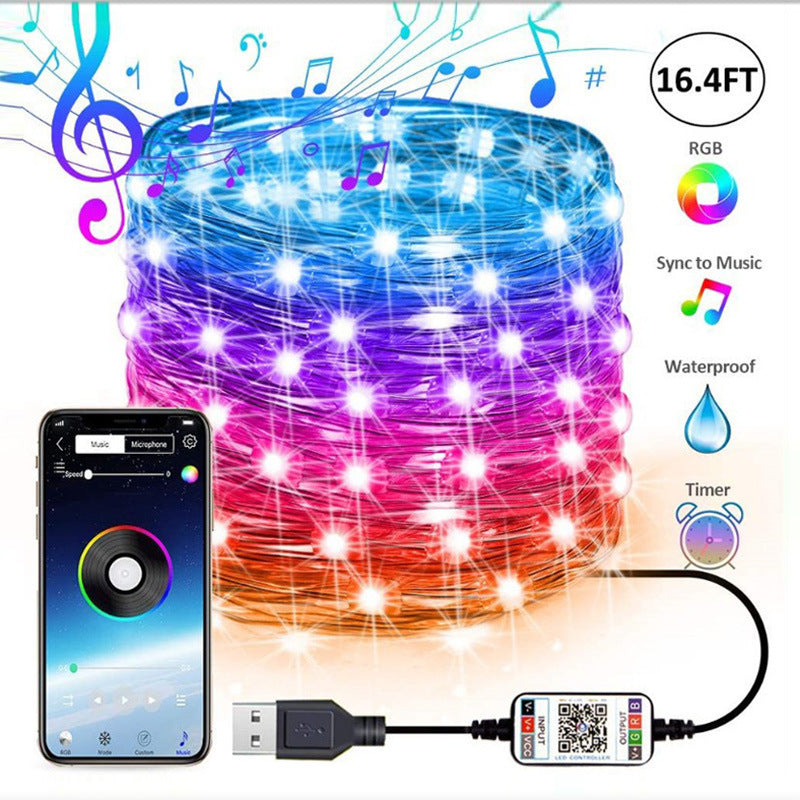 Smart Phone APP Copper Wire Light String - Antique Decore