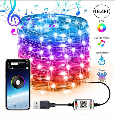 Smart Phone APP Copper Wire Light String - Antique Decore