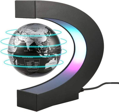 Magnetic Levitating Globe With LED Light - For Kids Adults Learning - 3.5 Inch - Antique Decore
