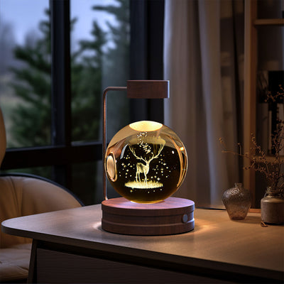 Crystal Ball Cosmic Dinosaur Indoor Night Light USB Power Warm Bedside Light Birthday Gift Night Lamp - Antique Decore
