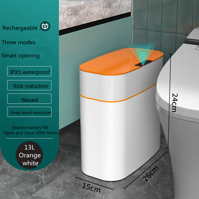 Smart Trash Can With Lid For Bedroom And Living Room Kitchen Storage Box Trash Can Induction Small Car Box Automatic Smart Dustbin Smart Trash Bin - Antique Decore
