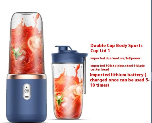 6blade Portable Blender Mini Juicer Cup Extractor Smoothie USB Charging Fruit Squeezer Blender Food Mixer Ice Crusher Portable Juicer Machine - Antique Decore