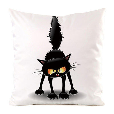 Black Cat Silk Home Decoration Sofa Cushion Pillow Cover