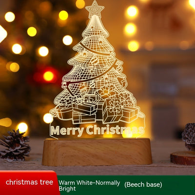 Christmas Decoration 3D Lamp Acrylic LED Night Lights - Antique Decore