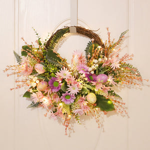Home Decoration Easter Wreath Wild Chrysanthemum Half Edge Wreath Eggs - Antique Decore