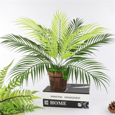 Palm tree leaf plant simulation plastic green plant - Antique Decore