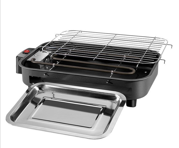Barbecue square non-smoking electric oven carbon steel plate knob temperature control Korean electric baking tray customization - Antique Decore
