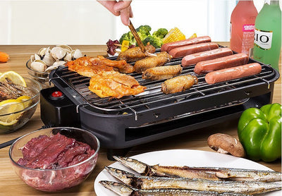 Barbecue square non-smoking electric oven carbon steel plate knob temperature control Korean electric baking tray customization - Antique Decore