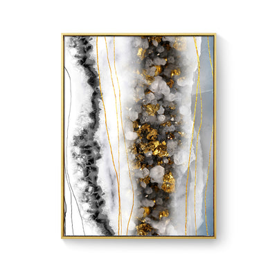 Modern Wall Art Canvas Painting Abstract Marble Crystal Lines Living Room Decor - Antique Decore