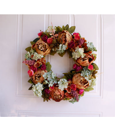 Peony simulation wreath - Antique Decore