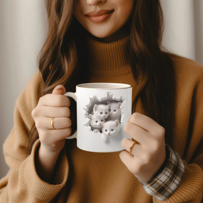 Cat Hollow Wall Ceramic Coffee Mug - Antique Decore