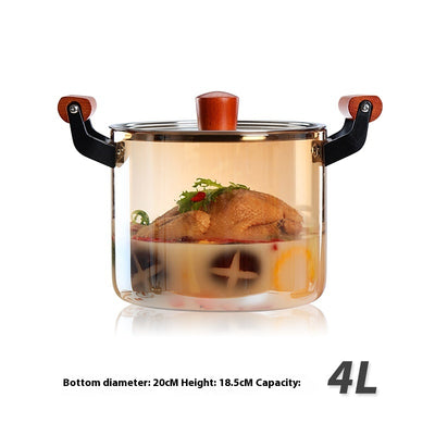 Borosilicate Visions Cookware Pot Binaural Glass - Antique Decore