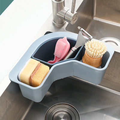 Kitchen Washing Triangular Drain Basket Can Be Divided Into Storage Rack