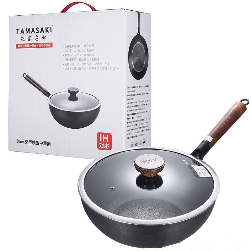 Thick Bottom Uncoated Non-Stick Nonstick Pan - Antique Decore