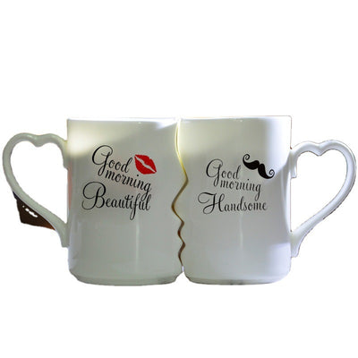 Couple Cup Ceramic Coffee Kiss Mug Creative Valentine's Day Gift - Antique Decore