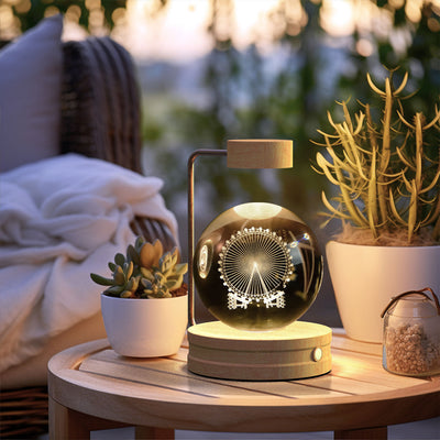 Crystal Ball Cosmic Dinosaur Indoor Night Light USB Power Warm Bedside Light Birthday Gift Night Lamp - Antique Decore