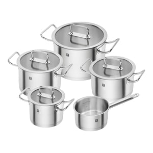 ZWILLING Pro 9 Piece Cookware Set 5 Piece, 18/10 Stainless Steel-0
