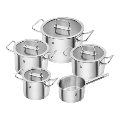 ZWILLING Pro 9 Piece Cookware Set 5 Piece, 18/10 Stainless Steel-0