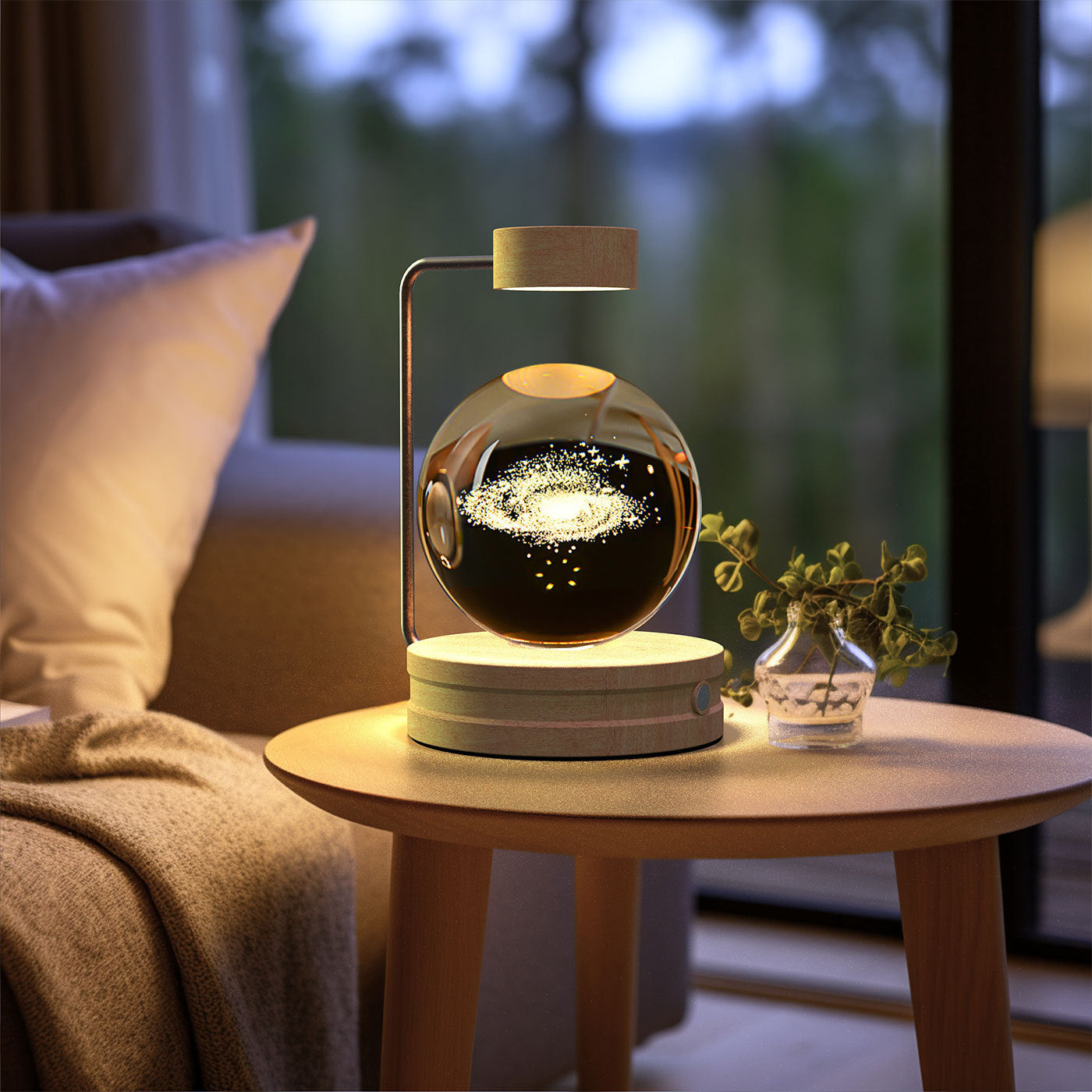 Crystal Ball Cosmic Dinosaur Indoor Night Light USB Power Warm Bedside Light Birthday Gift Night Lamp - Antique Decore