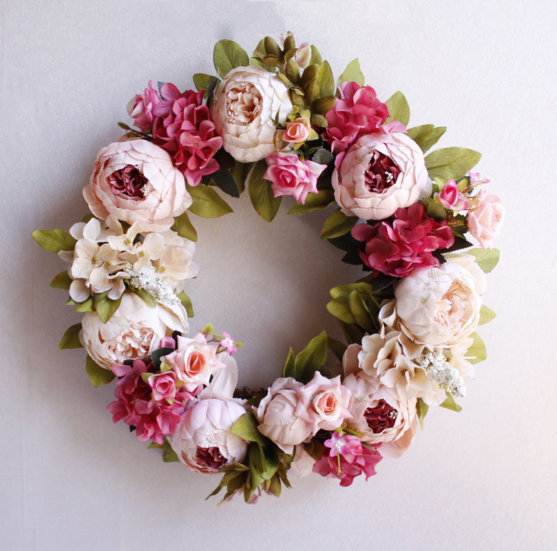 Peony simulation wreath - Antique Decore