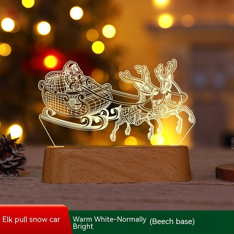 Christmas Decoration 3D Lamp Acrylic LED Night Lights - Antique Decore