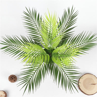 Palm tree leaf plant simulation plastic green plant - Antique Decore