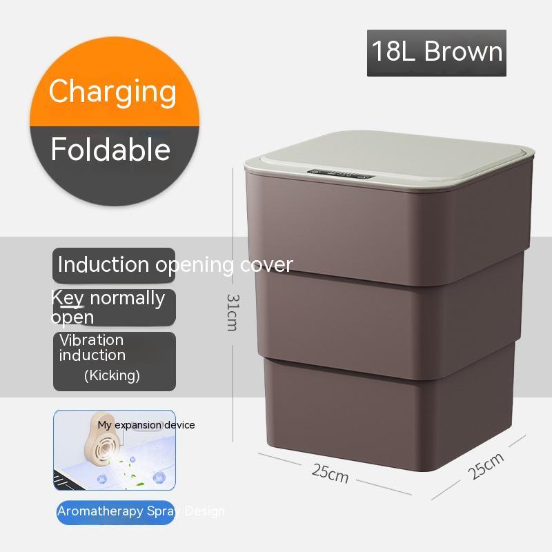 Smart Trash Can With Lid For Bedroom And Living Room Kitchen Storage Box Trash Can Induction Small Car Box Automatic Smart Dustbin Smart Trash Bin - Antique Decore