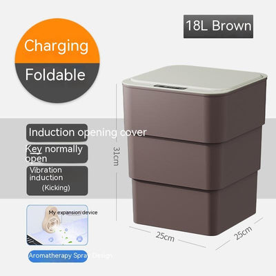 Smart Trash Can With Lid For Bedroom And Living Room Kitchen Storage Box Trash Can Induction Small Car Box Automatic Smart Dustbin Smart Trash Bin - Antique Decore